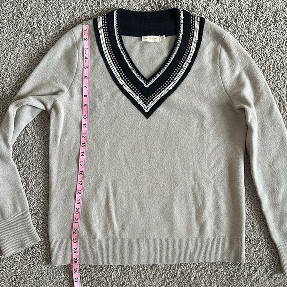 Tory Burch Merino Wool V-Neck Sweater - Picture 6 of 10